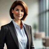 DALL·E 2024-10-12 17.40.58 - A professional woman named Samantha, in her mid-30s, with medium-length brown hair styled neatly, wearing a smart business-casual outfit with a light